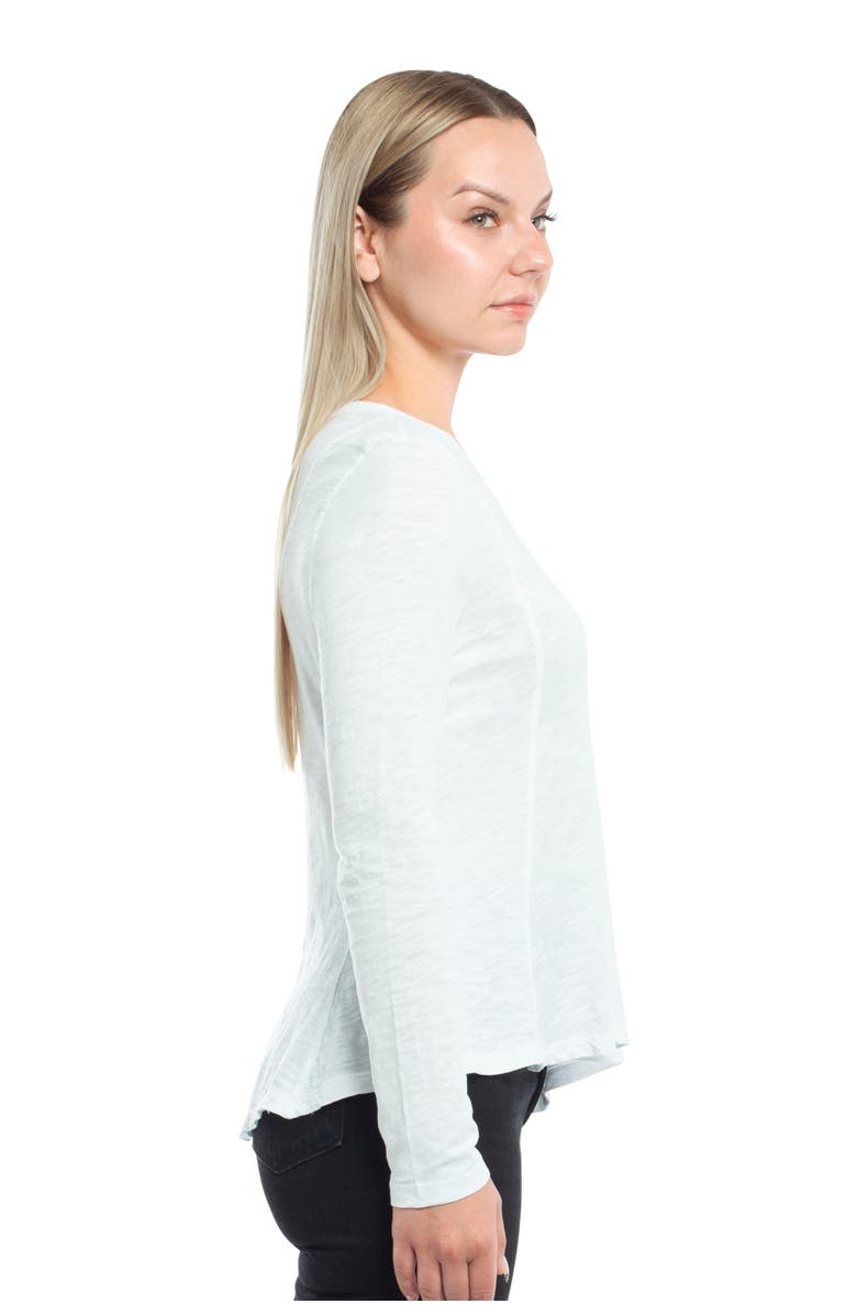 WILT Clothing Round Neck Long Sleeve Tee with Asymmetric Hem & Body Seams, Alternate, color, Black