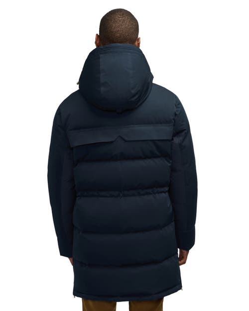 Pajar Prescott Long Length Parka With Detachable Faux Shearling Lined Hood In Blue