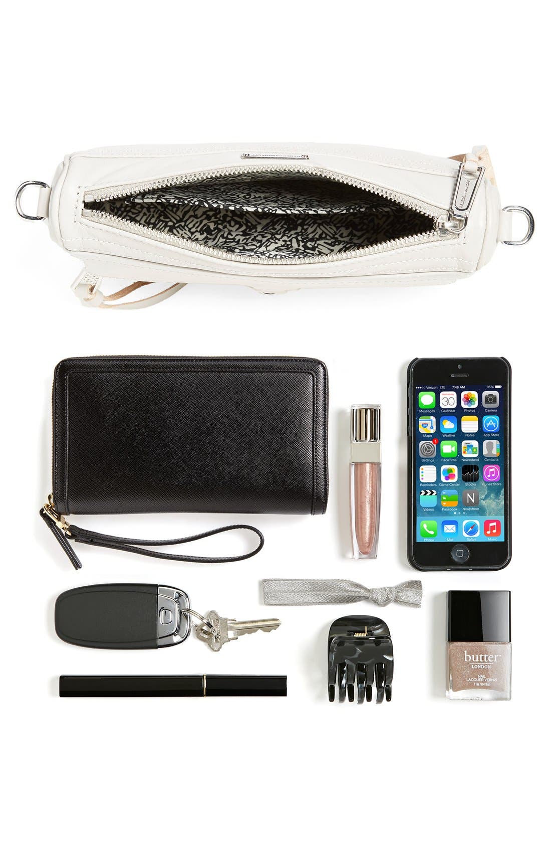 'Line Quilted Mini MAC' Convertible Crossbody Bag, Alternate, color, ASH