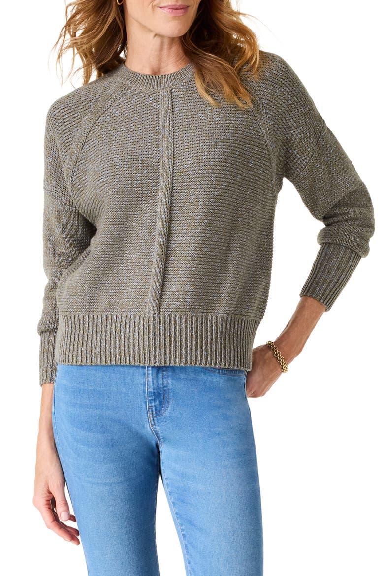 Mixed Stitch Sweater, Main, color, GREEN MIX