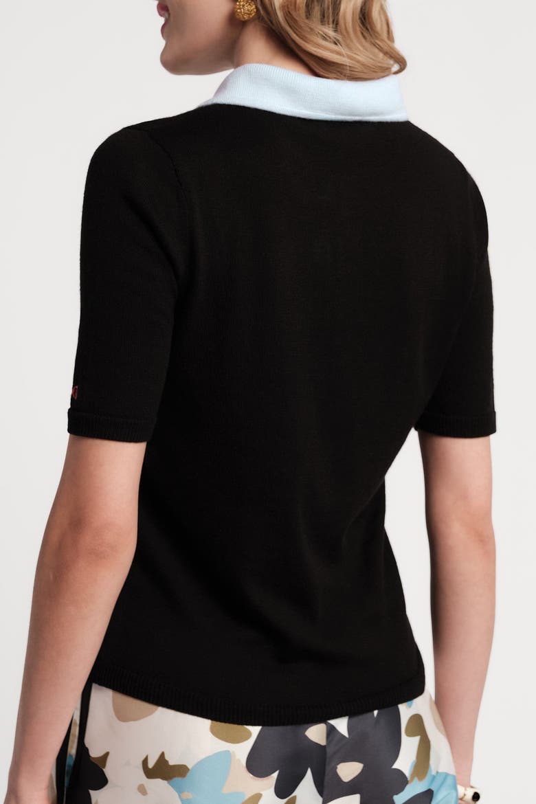 Clara Knit Colorblock Shell Top, Alternate, color, Black/Light Blue