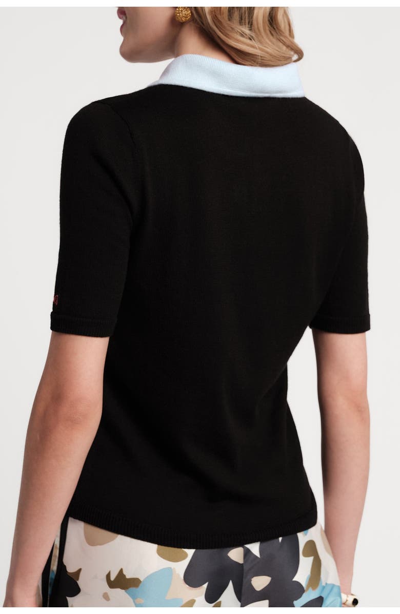 Frances Valentine Clara Knit Colorblock Shell Top, Alternate, color, Black/Light Blue