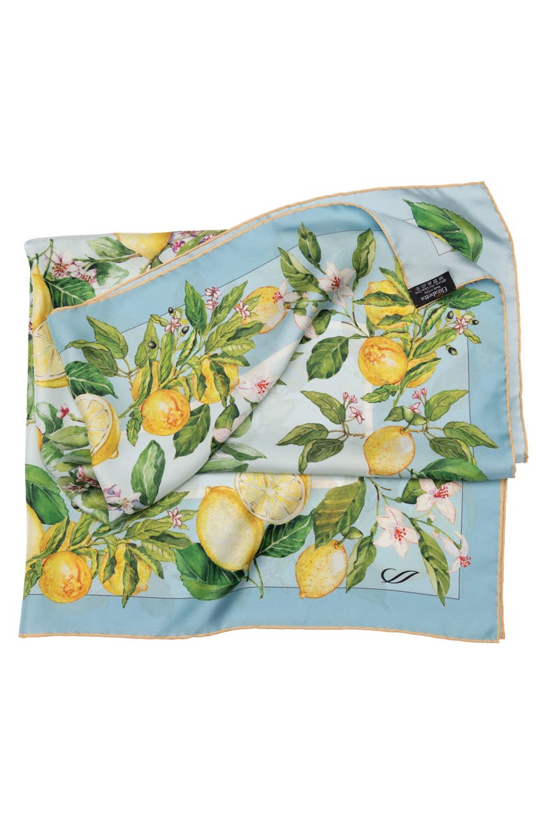 Elizabetta Limoni Fioriti - Silk Foulard for Women, Alternate, color, Sky Blue