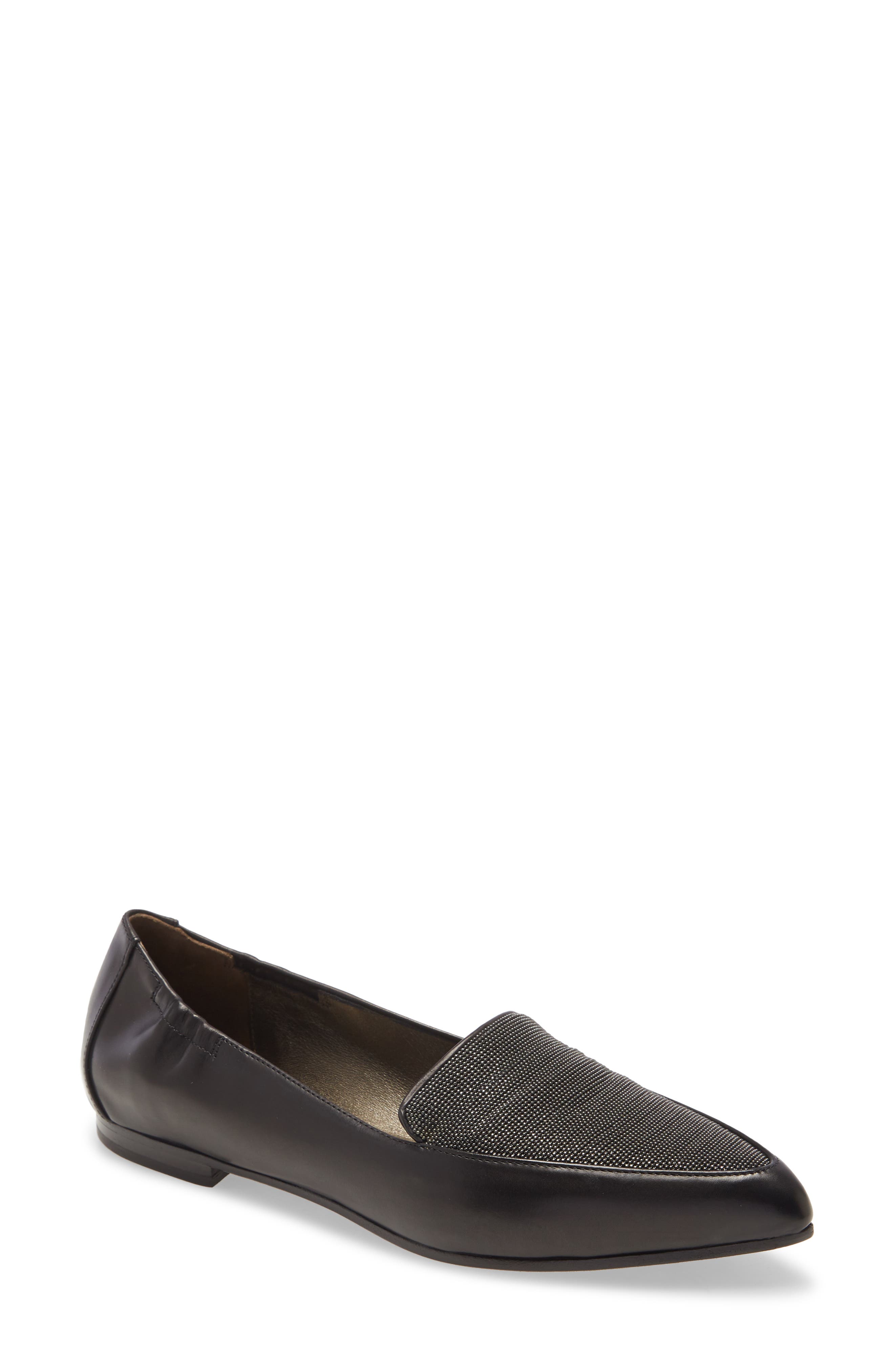 Brunello Cucinelli Monili Embellished Pointed Toe Flat, Main, color, 