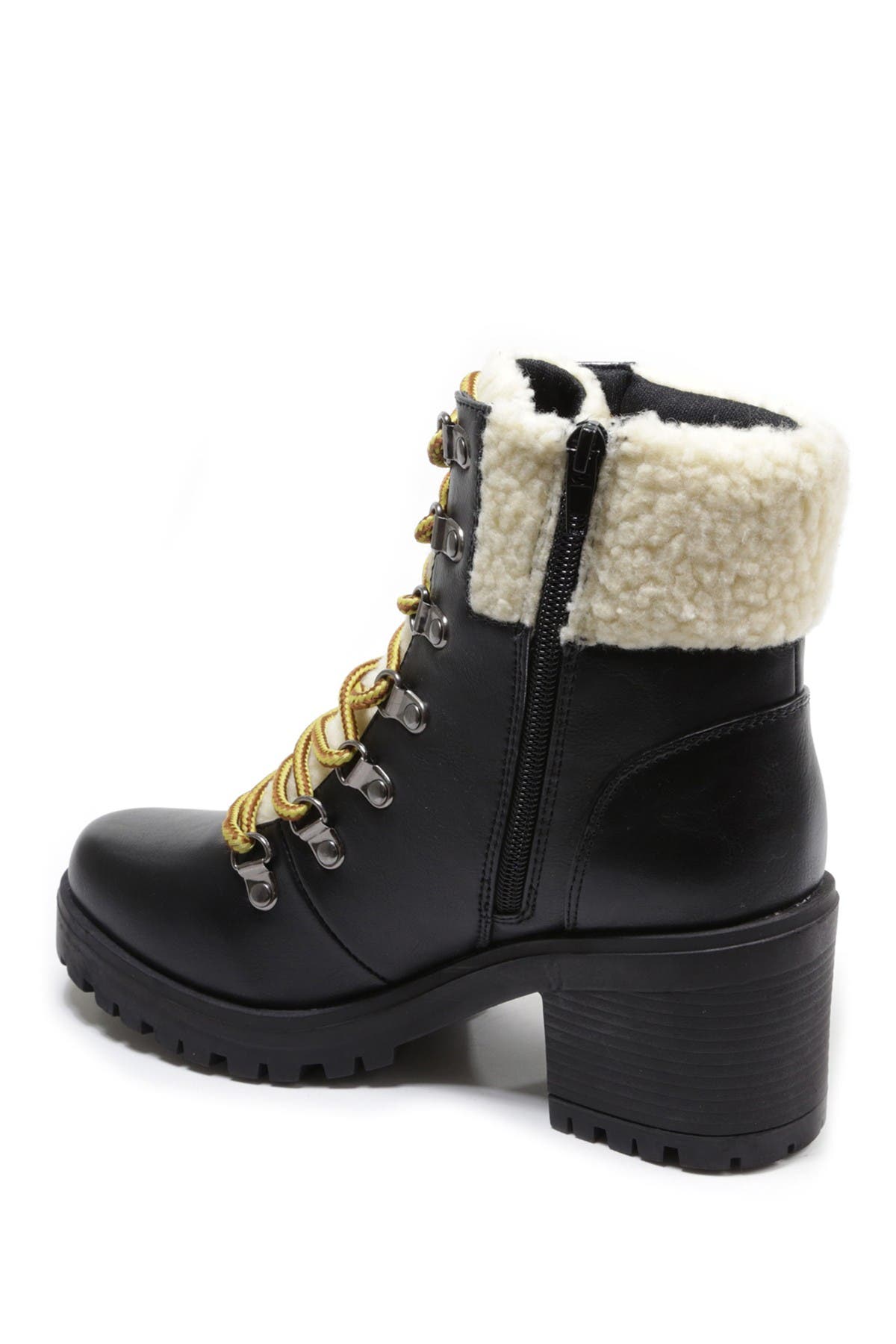 Catherine Catherine Malandrino Polar Faux Shearling Lined Chunky Heel Bootie, Alternate, color, 