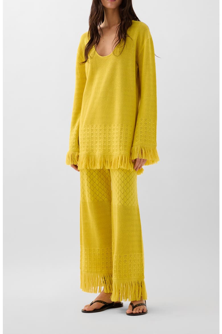 Pointelle Knit Jumper, Alternate, color, Yellow