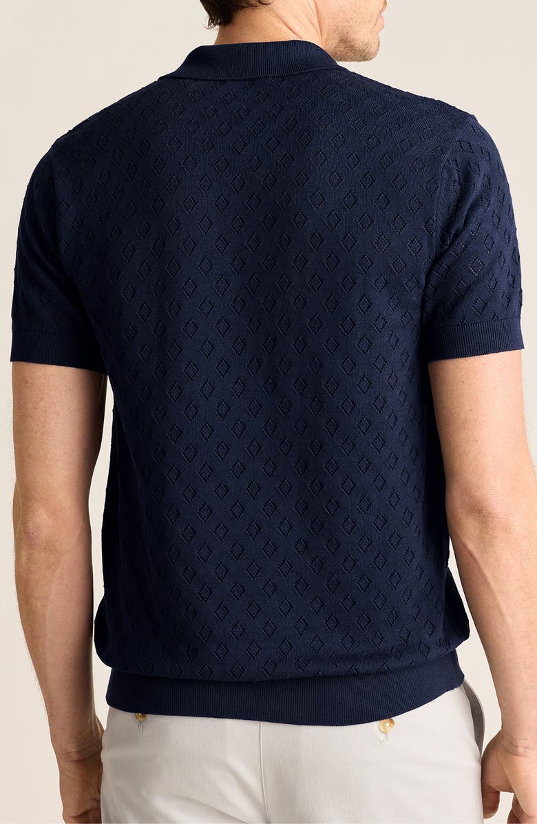 Bonobos Johnny Collar Pointell Knit Polo, Alternate, color, Navy