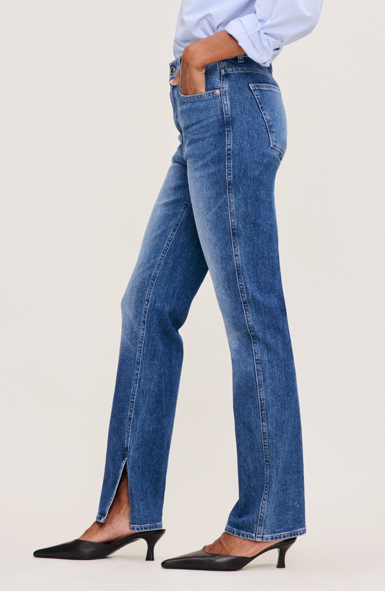 DL1961 Patti Side Slit Straight Leg High Rise Jeans, Alternate, color, 