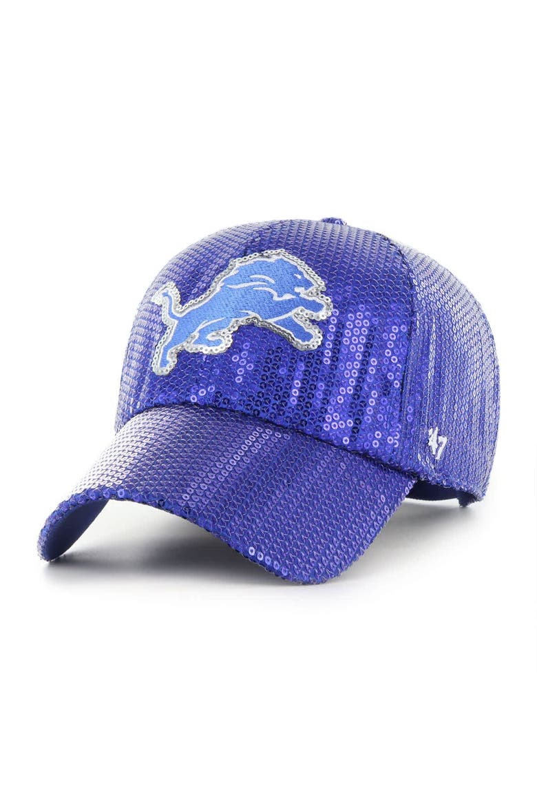 Women's '47  Blue Detroit Lions Dazzle Clean Up Adjustable Hat, Main, color, Blue