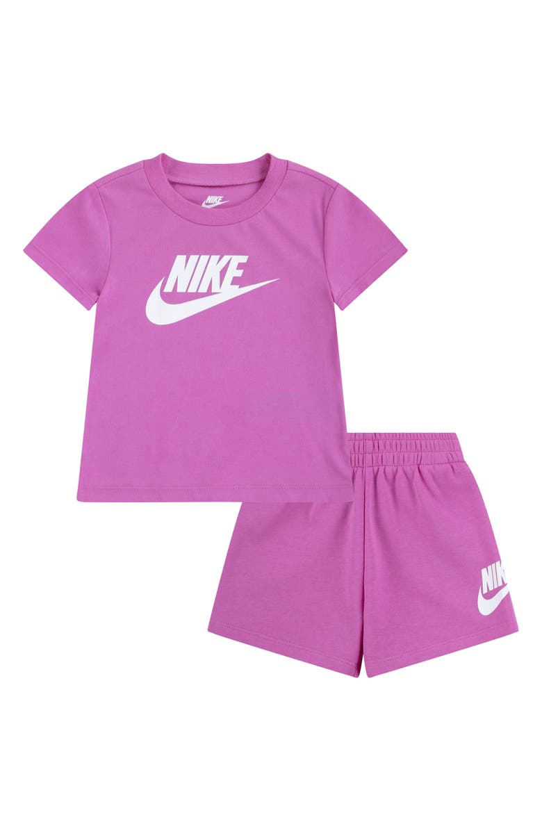 Nike Club Graphic T-Shirt & Shorts Set, Main, color, Playful Pink
