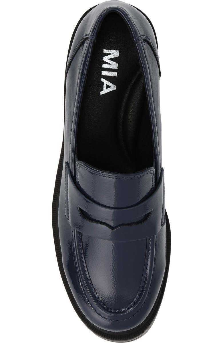 MIA Yoani Lug Sole Penny Loafer, Alternate, color, Navy