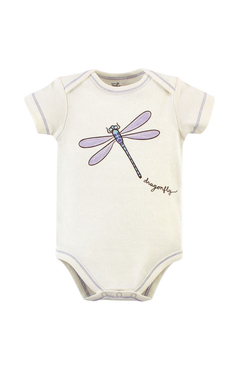 Touched by Nature Organic Cotton Bodysuits, Alternate, color, Dragonfly