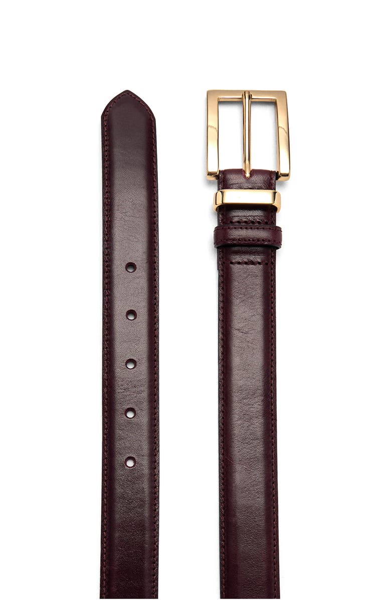 MANGO Square Buckle Leather Belt, Alternate, color,