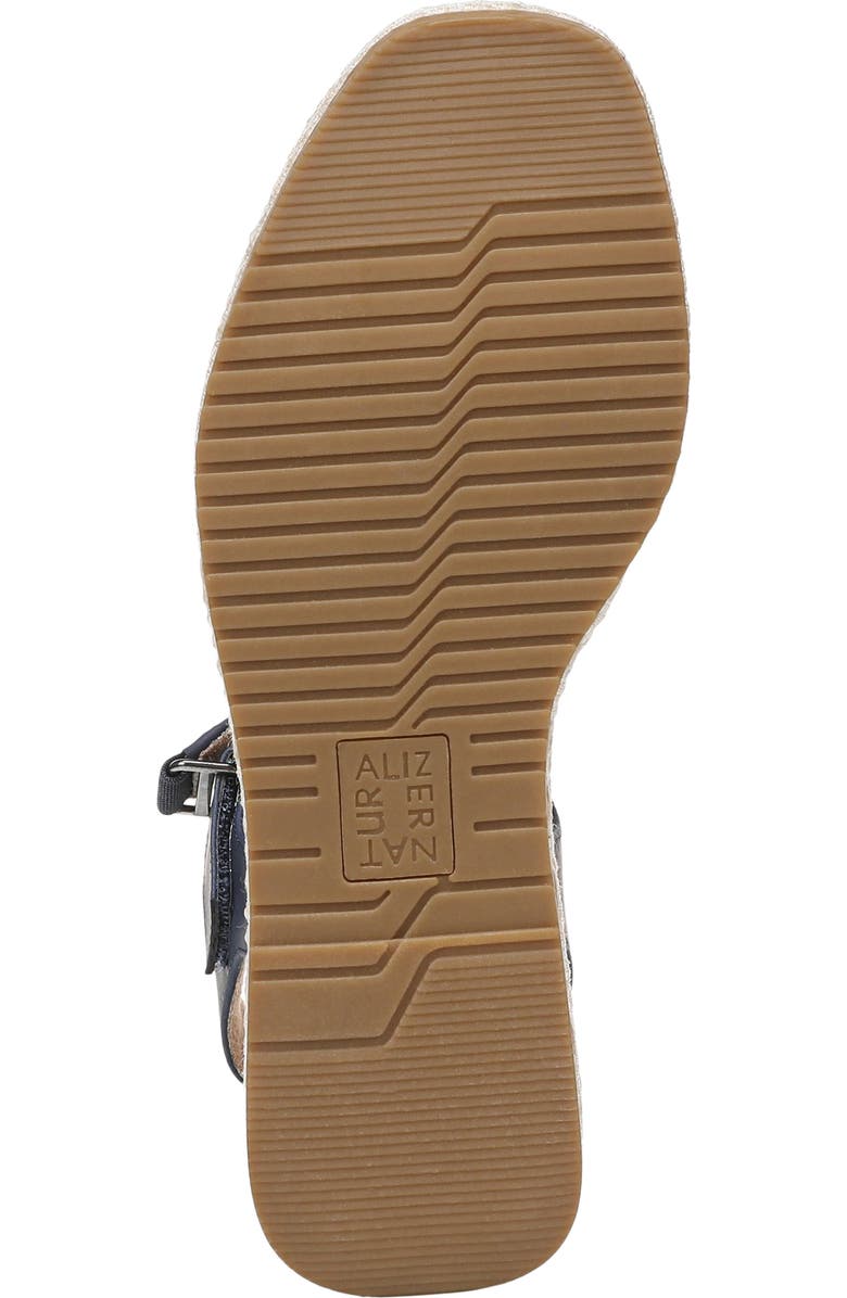 Naturalizer Goldie Wedge Sandal, Alternate, color, Dark Blue Faux Leather