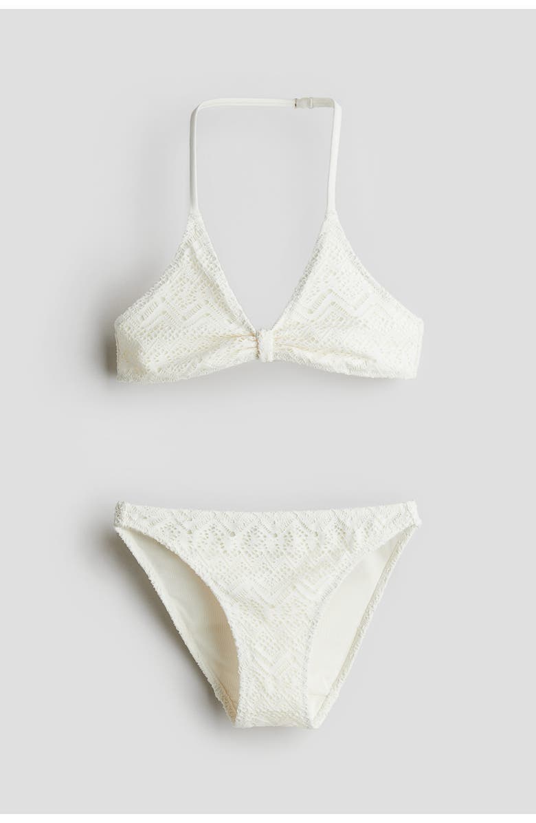 H&M 3-piece Crochet-look Swim Set, Alternate, color, White