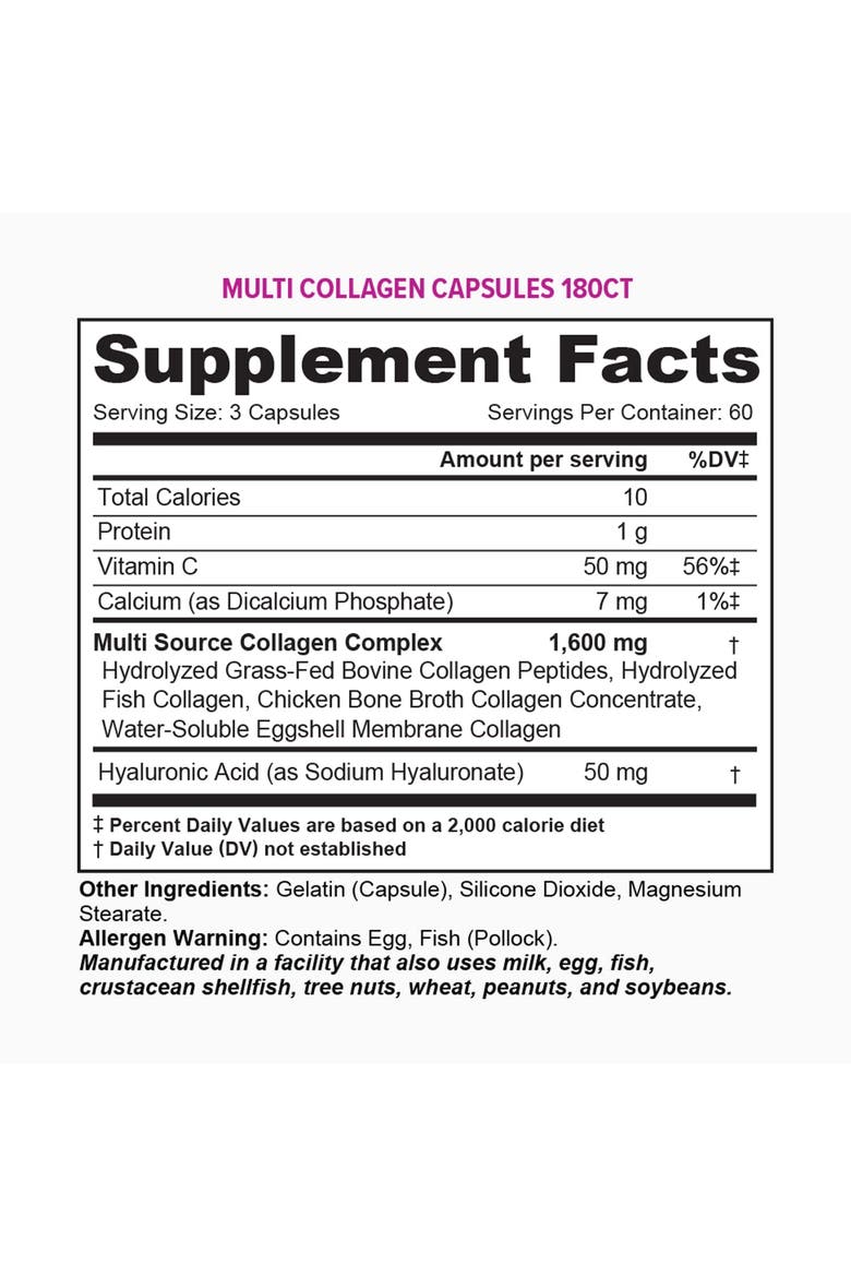 Multi Collagen Capsules, Alternate, color, 180ct