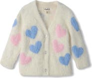 Hatley Kids' Jumbo Hearts Fuzzy Cardigan