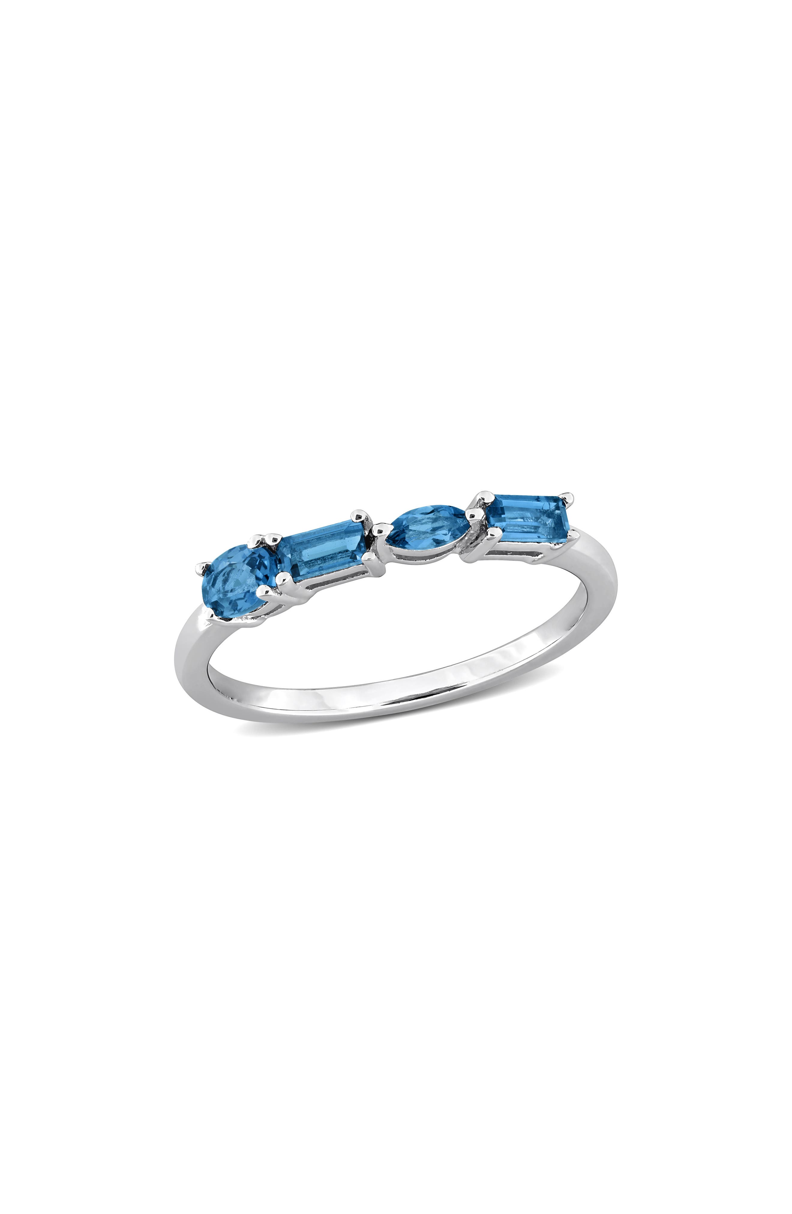 Multi-Shaped London Blue Topaz Band Ring