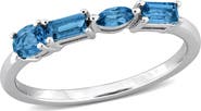 DELMAR Multi-Shaped London Blue Topaz Band Ring