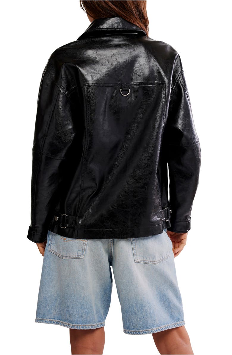 Free People Sloan Faux Leather Jacket, Alternate, color, Black