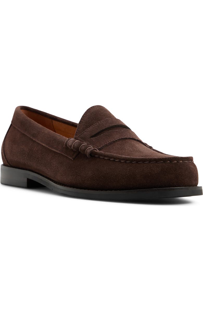G.H.BASS Berkeley Penny Loafer, Main, color, Dark Brown Suede