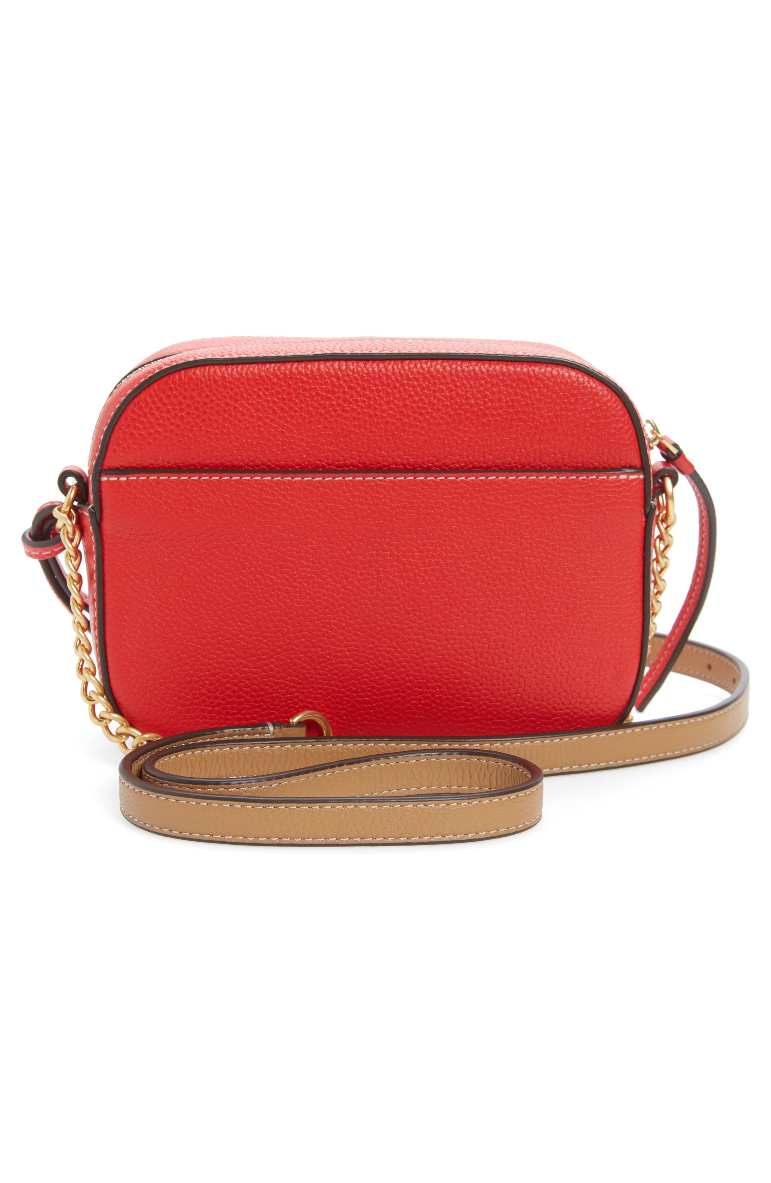 McGraw Colorblock Leather Camera Bag, Alternate, color, BRILLIANT RED/ NEW CREAM