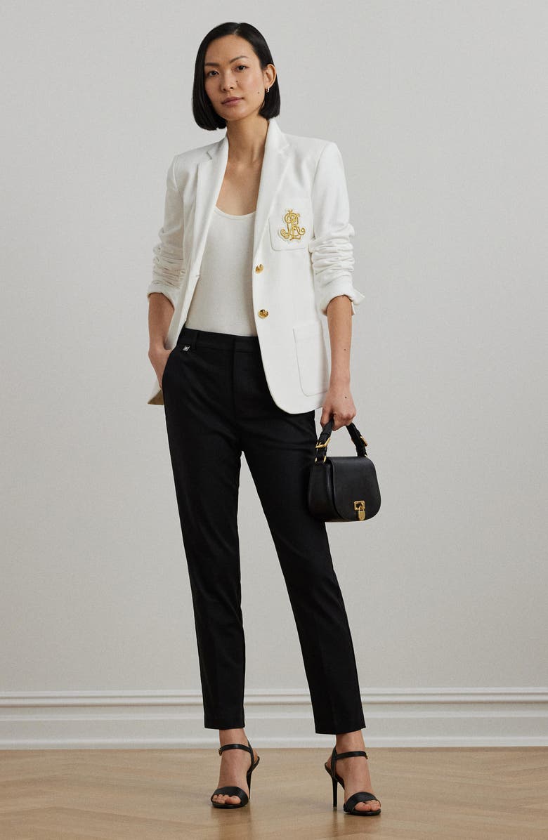 Lauren Ralph Lauren Double Faced Stretch Cotton Pants, Alternate, color, Polo Black