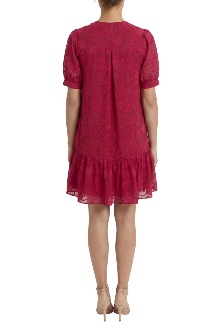 Burnout Floral Dress, Alternate, color, CERISE