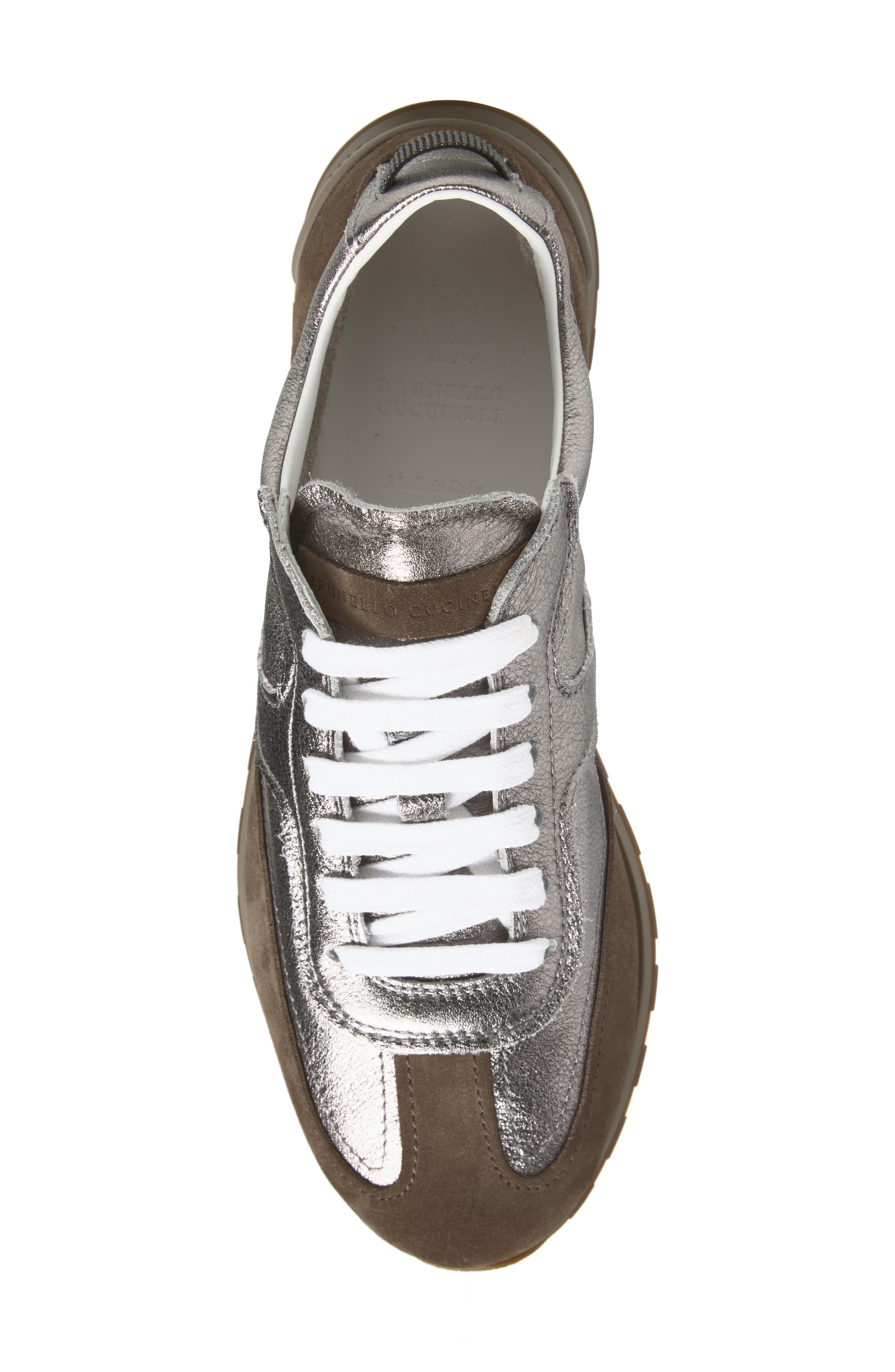 Brunello Cucinelli T-Toe Low Top Runner Sneaker, Alternate, color, Titanium