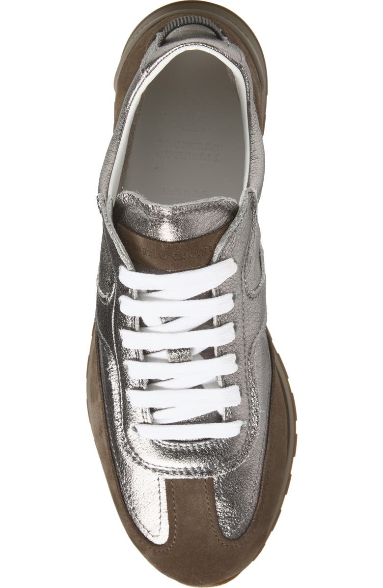 Brunello Cucinelli T-Toe Low Top Runner Sneaker, Alternate, color, Titanium