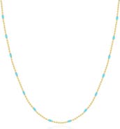 The Lovery Fine Jewelry Blue Enamel Nugget Bead Necklace