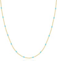 The Lovery Fine Jewelry Blue Enamel Nugget Bead Necklace