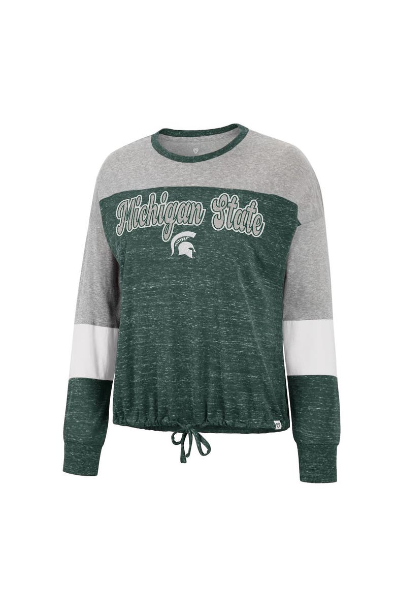 COLOSSEUM Women's Colosseum Green Michigan State Spartans Joanna Tie Front Long Sleeve T-Shirt, Alternate, color, 