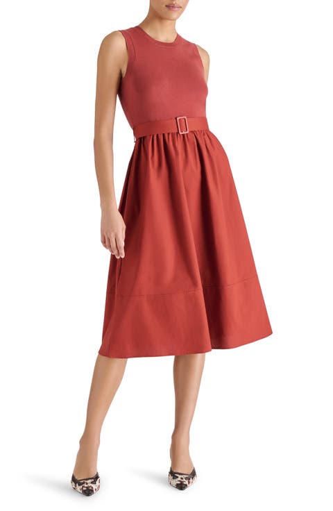 Rhodes Mixed Media Midi Dress