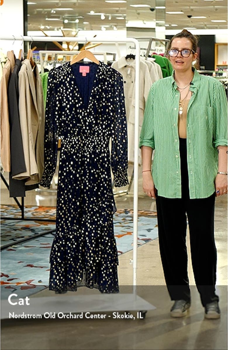 Cristiana Long Sleeve Chiffon Midi Dress, sales video thumbnail