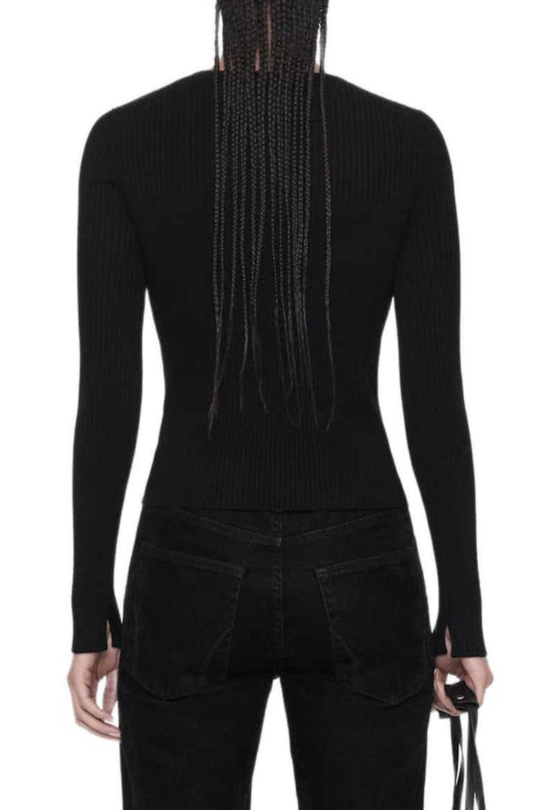 Cruz Asymmetric Button Through Top, Alternate, color, BLACK