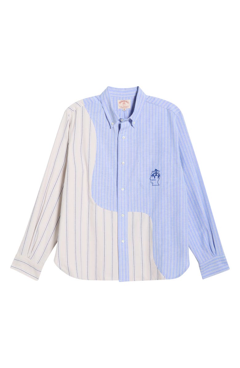 Brain Dead x Brooks Brothers California Panelled Oxford Button-Down Shirt, Alternate, color, Light Blue