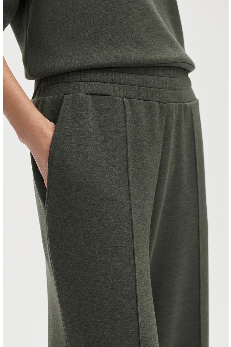 The Wide Leg 28-Inch Pants, Alternate, color, OLIVE MARL