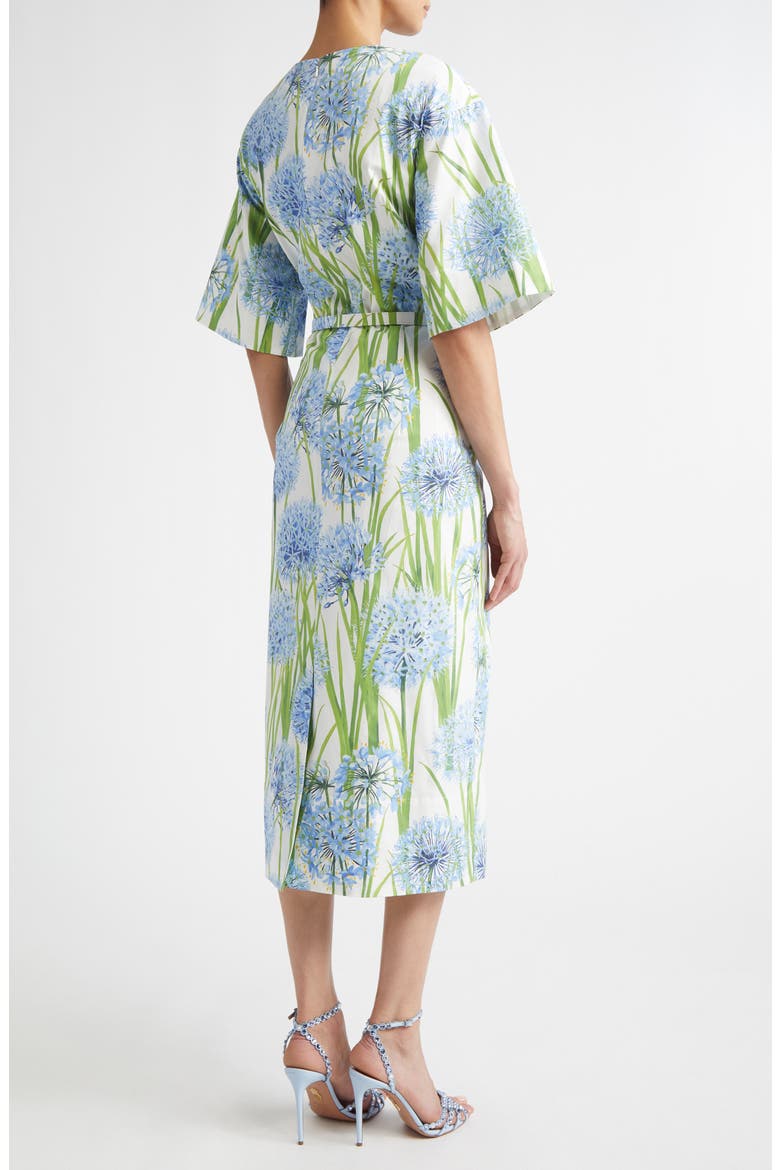 Allium Cotton Stretch Poplin Belted Midi Dress, Alternate, color, BLUE/ WHITE