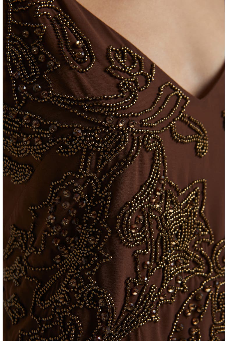 Kass Beaded Chiffon Camisole, Alternate, color, PINECONE