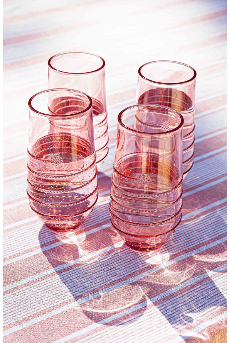 Amalia Set of 4 Acrylic Tumblers, Alternate, color, CORAL