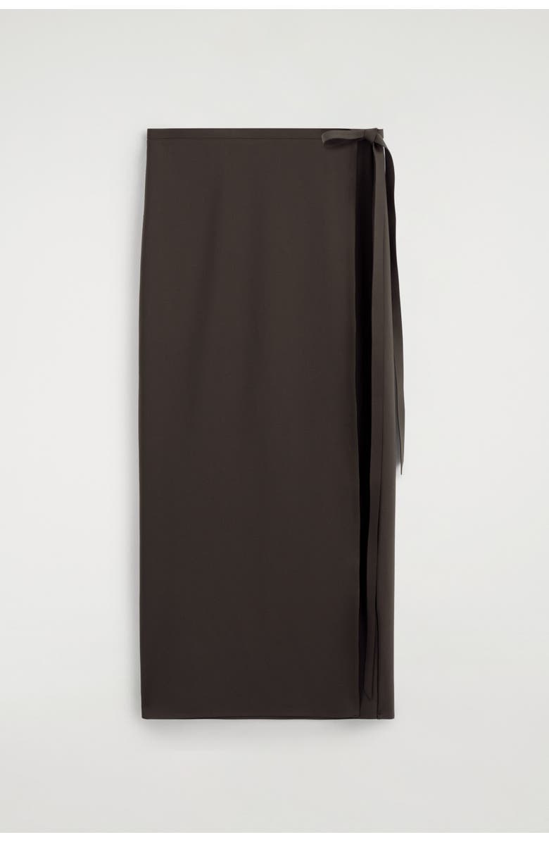 COS Sarong Wrap Skirt, Alternate, color, Dark Brown