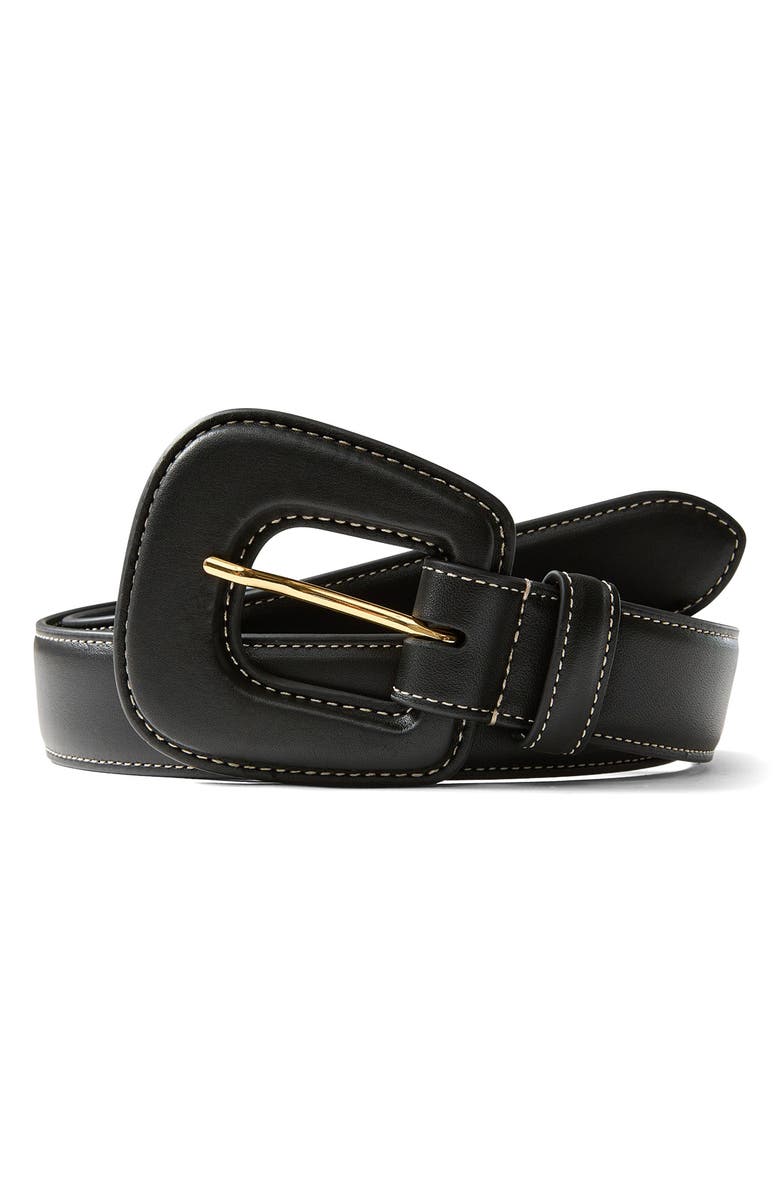 Veronica Beard Elsy Leather Belt, Alternate, color, Black
