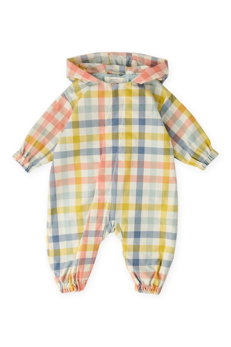Kids' Park Hooded Organic Cotton Rain Suit, Main, color, PICNIC