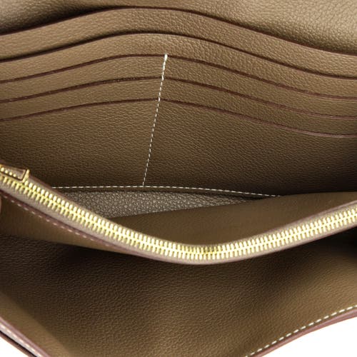 Pre-owned Hermes Hermes Constance To Go Wallet Evercolor In Brown