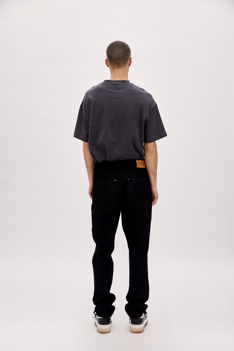 Cotton Straight Denim, Alternate, color, BLACK