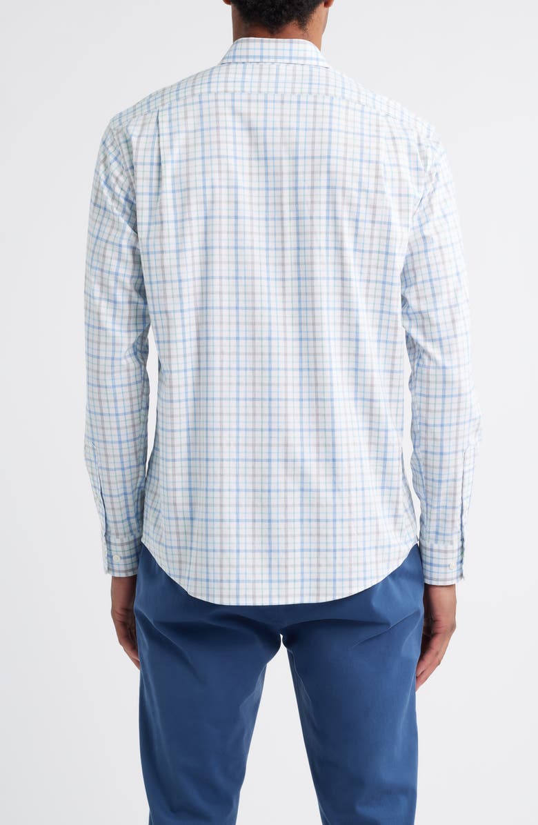 johnnie-O Maarten Plaid Performance Button-Up Shirt, Alternate, color, Navy