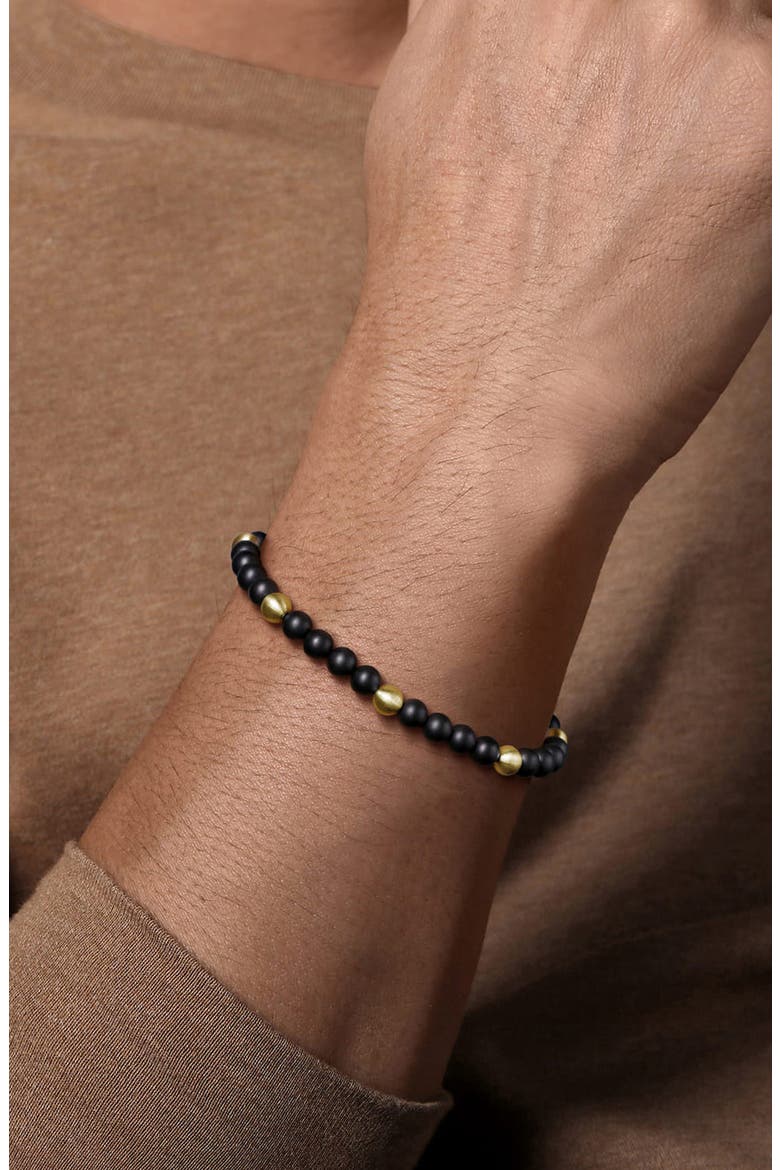 Men's Bujukan 14k Gold & Black Titanium Bead Bracelet, Alternate, color, 14K YELLOW GOLD/BLACK TITANIUM