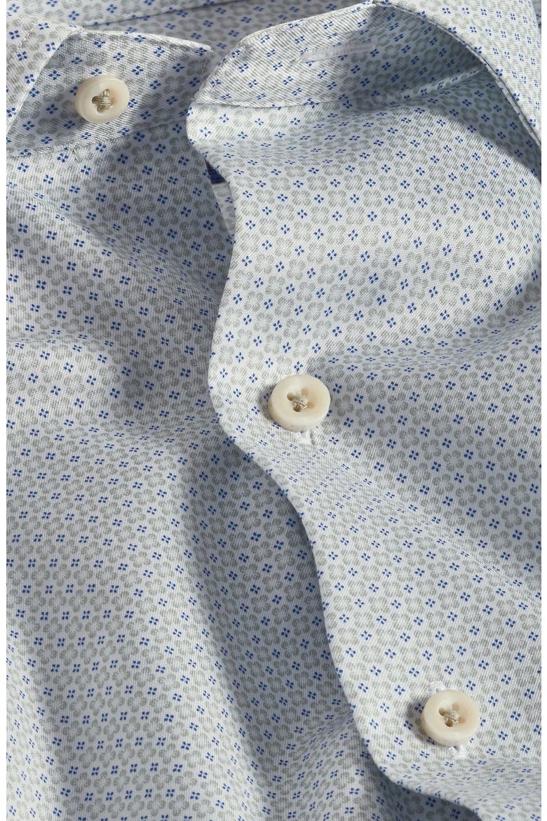Medallion Print Short Sleeve Button-Up Shirt, Alternate, color, SAGE/ BLUE
