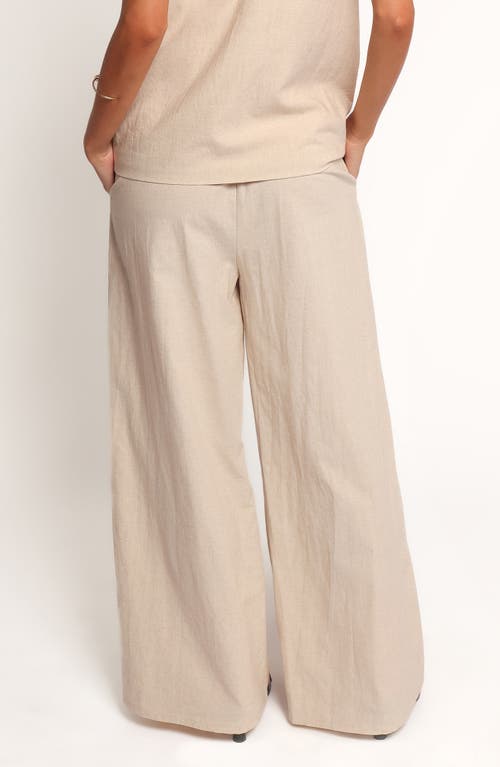 Petal And Pup Petal & Pup Trula Linen & Cotton Drawstring Wide Leg Pants In Neutral